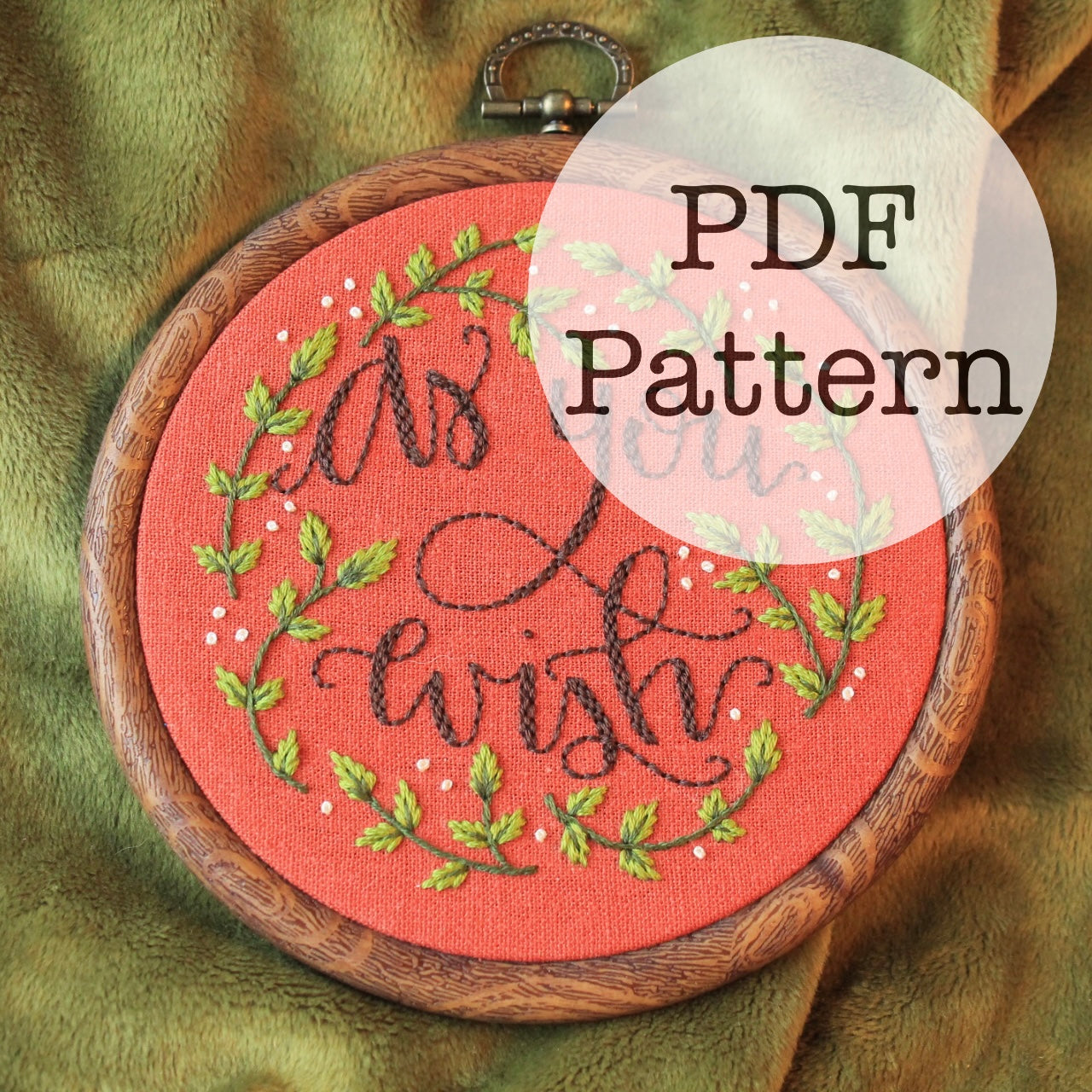 PDF Embroidery Pattern: As You Wish, Princess Bride