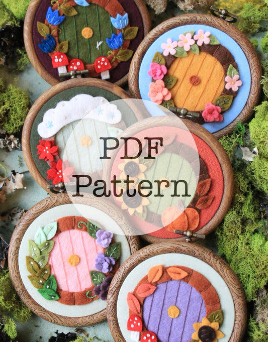 PDF Embroidery Pattern: Felt Hobbit Doors