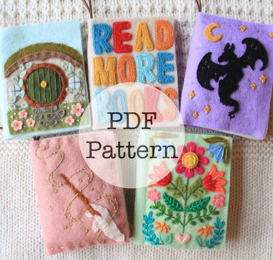 PDF Embroidery Pattern: Felt Books, Ornament, Needle Book
