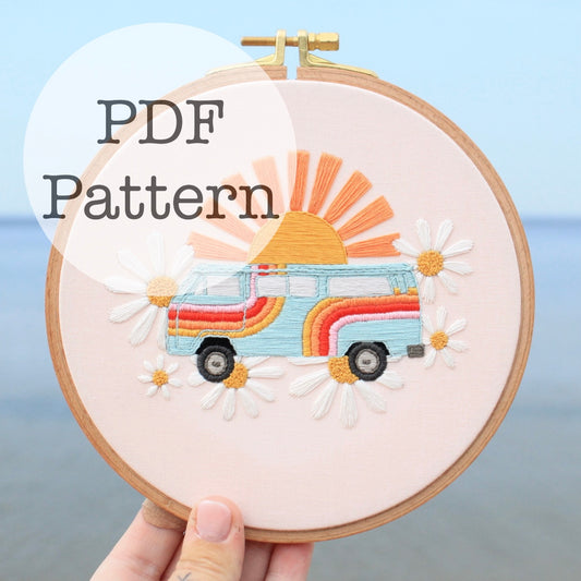 PDF Embroidery Pattern: Happy Camper