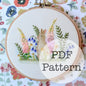 PDF Embroidery Pattern: Garden Bunny