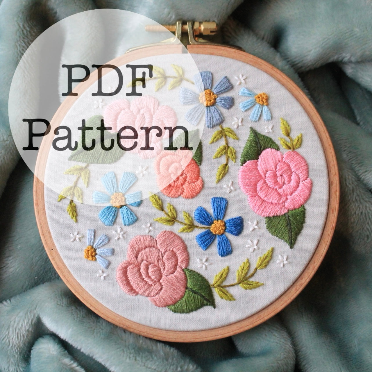 PDF Embroidery Pattern: Flower Waltz