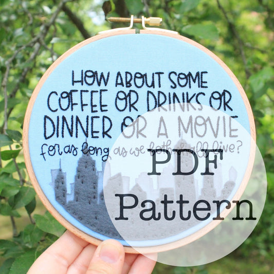 PDF Embroidery Pattern: How About Dinner, You've Got Mail