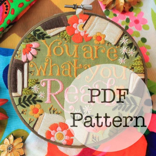 PDF Embroidery Pattern: You Are What You Read