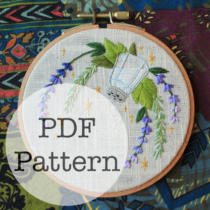 Two PDF Embroidery Patterns: Salt Rosemary Lavender Love, Practical Magic