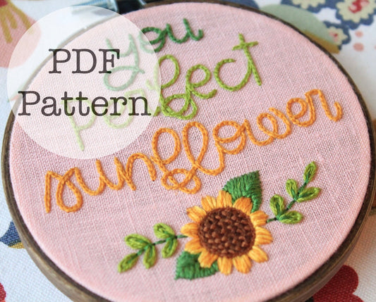 PDF Embroidery Pattern: You Perfect Sunflower, Leslie Knope