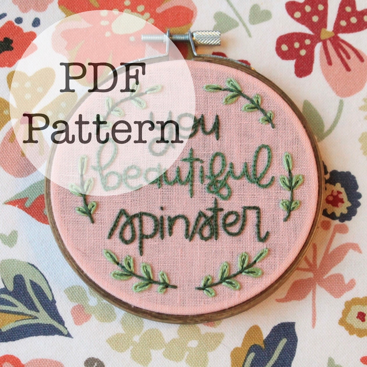 PDF Embroidery Pattern: You Beautiful Spinster, Leslie Knope