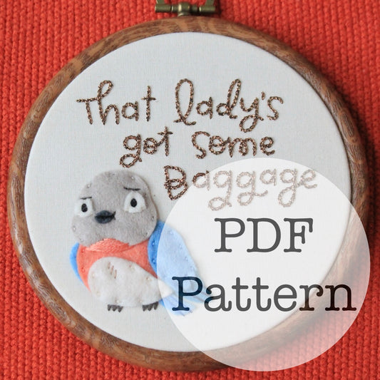 PDF Embroidery Pattern: Got Some Baggage Beatrice, OtGW