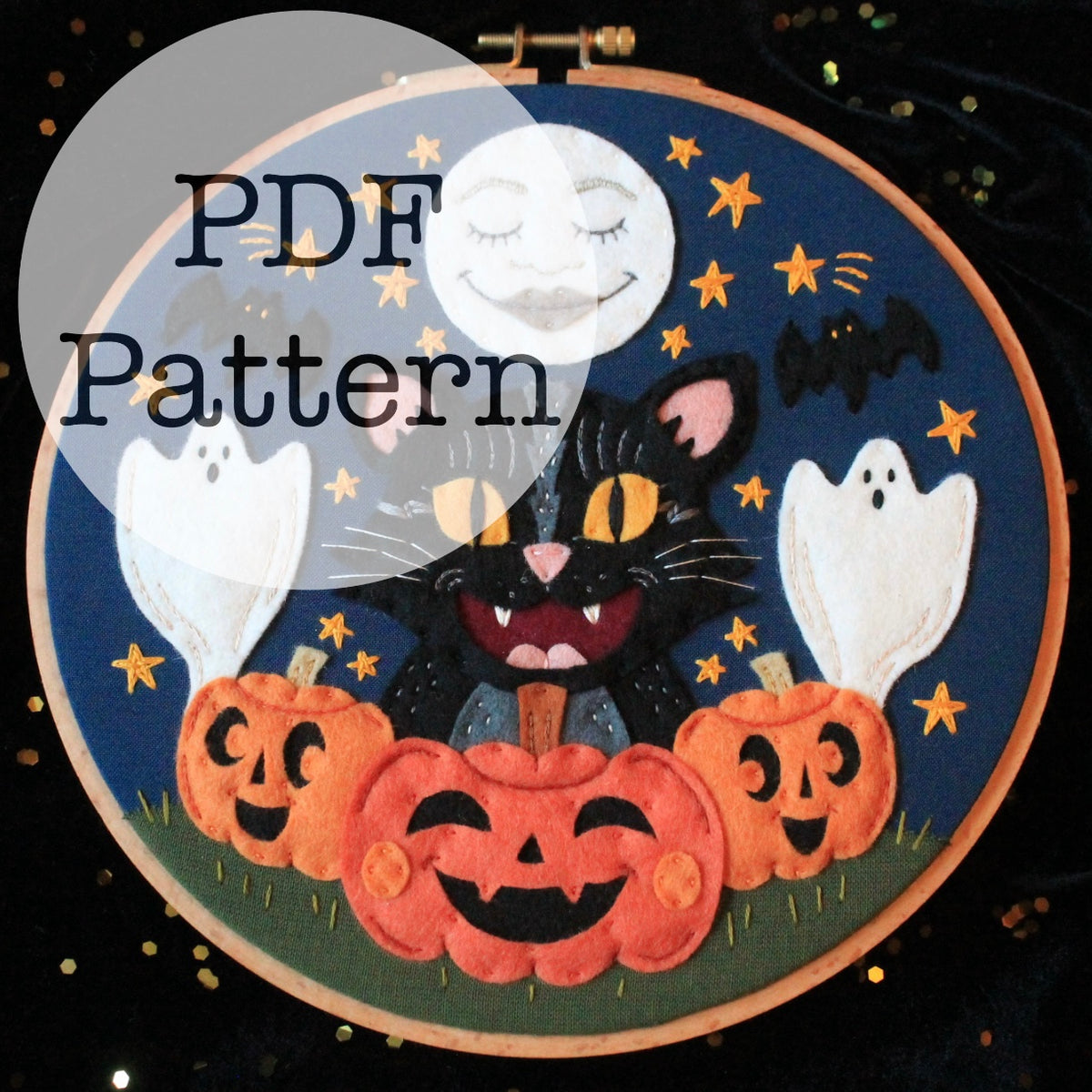 PDF Embroidery Pattern: Felt Vintage Halloween
