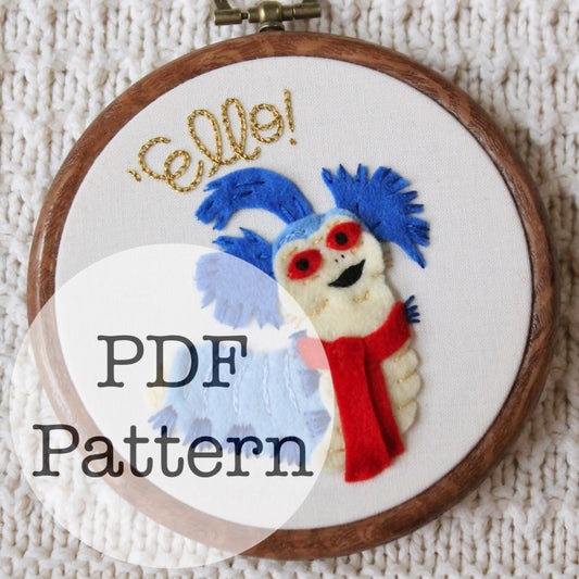 PDF Embroidery Pattern: Ello Worm, Labyrinth
