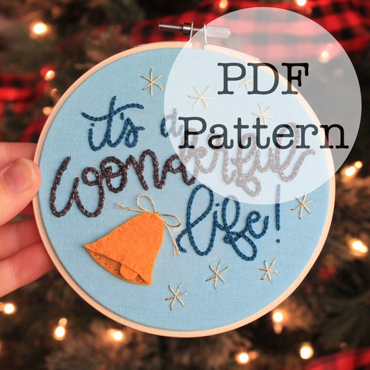 PDF Embroidery Pattern: It's a Wonderful Life Bell