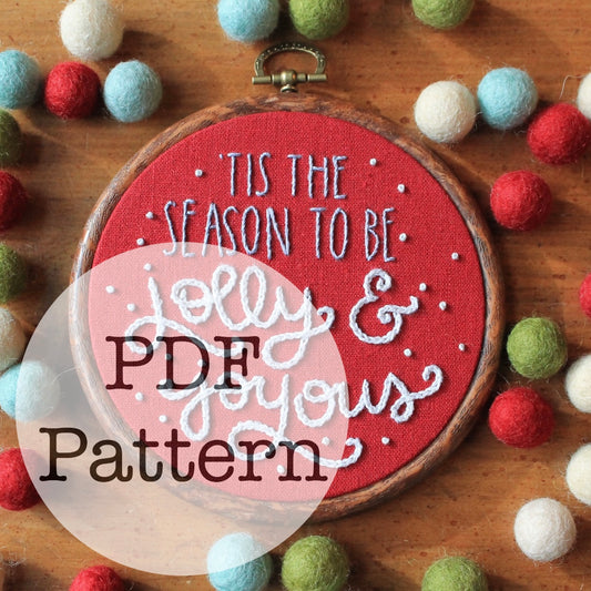 PDF Embroidery Pattern: Jolly and Joyous, Muppet Christmas Carol