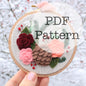 PDF Embroidery Pattern: Winter Felt Floral Ornament