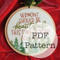 PDF Embroidery Pattern: Vermont Should Be Beautiful, White Christmas