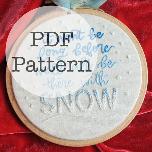 PDF Embroidery Pattern: Be There With Snow, White Christmas