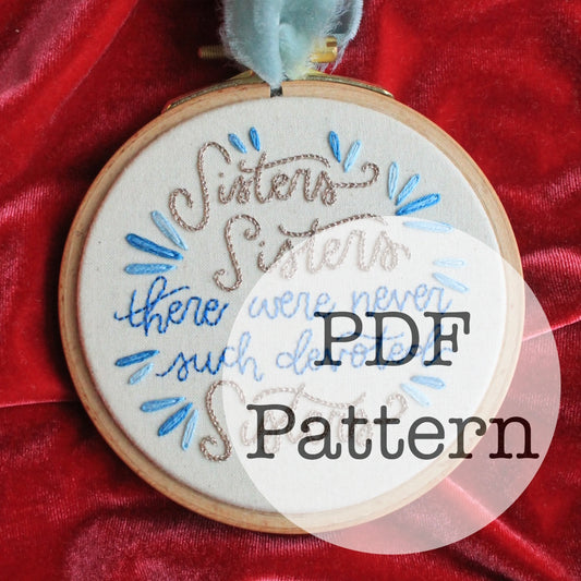 PDF Embroidery Pattern: Sisters, White Christmas
