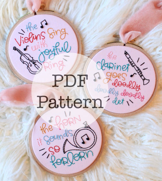 PDF Embroidery Pattern: You've Got Mail Christmas Ornament Trio