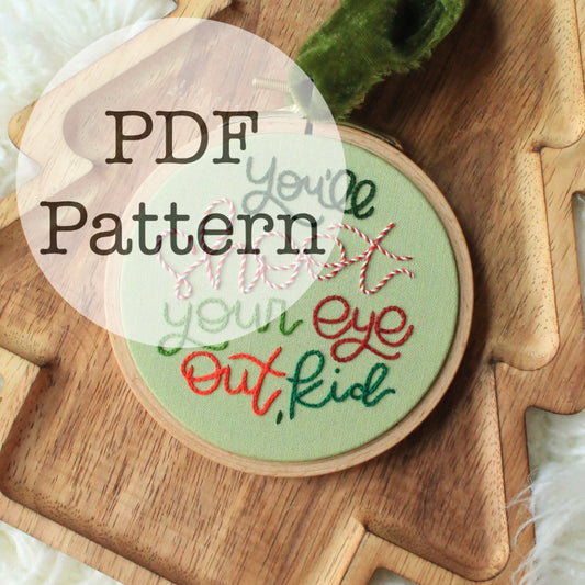 PDF Embroidery Pattern: You'll Shoot Your Eye Out, A Christmas Story