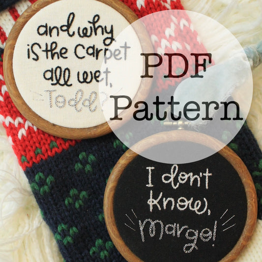 PDF Embroidery Pattern: Todd and Margo, Christmas Vacation
