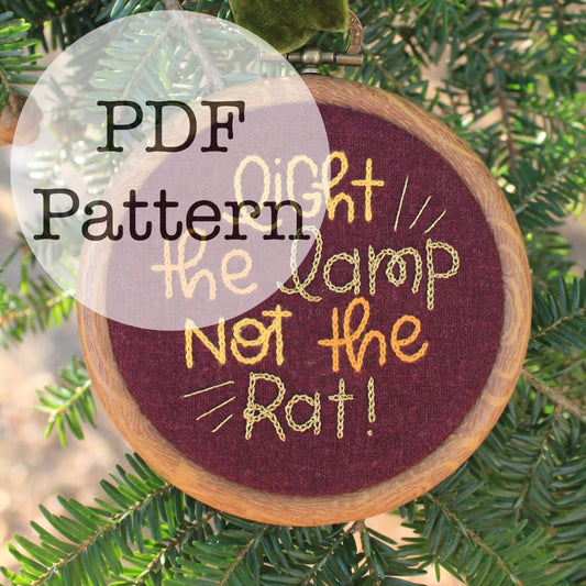 PDF Embroidery Pattern: Light the Lamp Not the Rat, Muppet Christmas Carol