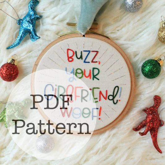 PDF Embroidery Pattern: Buzz Your Girlfriend, Home Alone