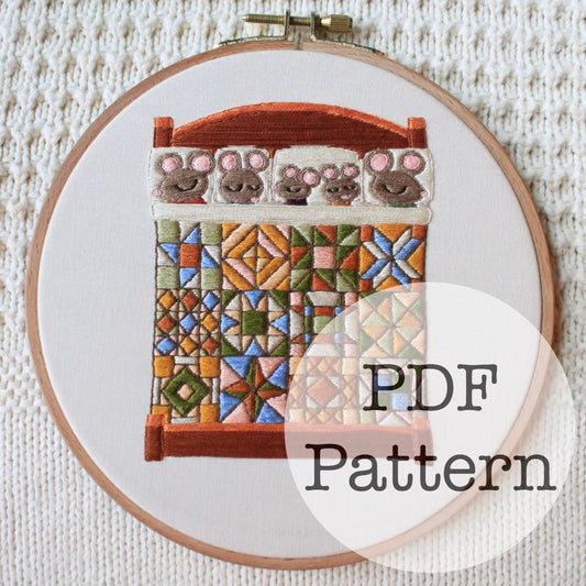PDF Embroidery Pattern: Mouse Family Quilt