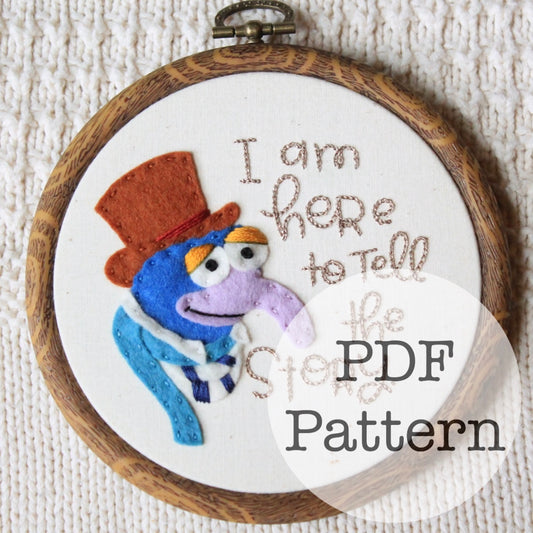 PDF Embroidery Pattern: Here to Tell the Story Gonzo, Muppet Christmas Carol