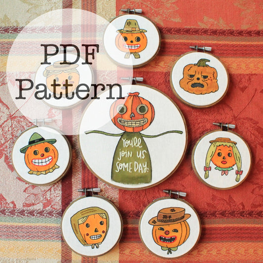 PDF Embroidery Pattern: Pottsfield Pumpkins, Over the Garden Wall, OtGW