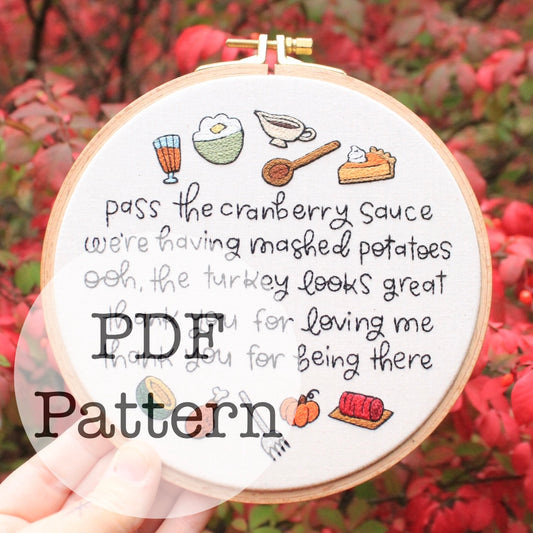 PDF Embroidery Pattern: Thanksgiving Song, Bob's Burgers