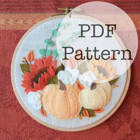 PDF Embroidery Pattern: Fall Felt Floral